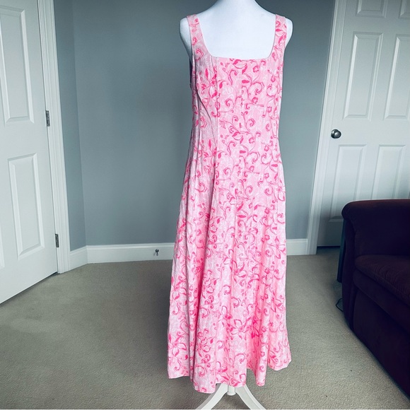 NWT Lilly Pulitzer Calina Linen Midi Dress. Size 8. - Picture 2 of 8